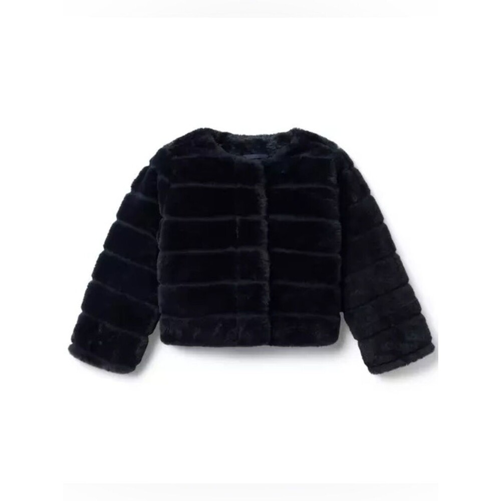 Janie and Jack size 3 to 4 Channel Faux Fur dark marine blue Jacket
